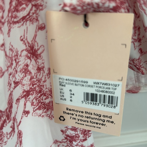 NWT Misguided Corset Porcelain Top Size 2 - Picture 8 of 9